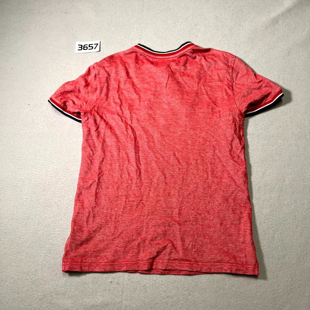 Guess Los Angeles Henley Shirt Men Small Pink Embroidered Logo Short Sleeve Golf - Picture 6 of 7